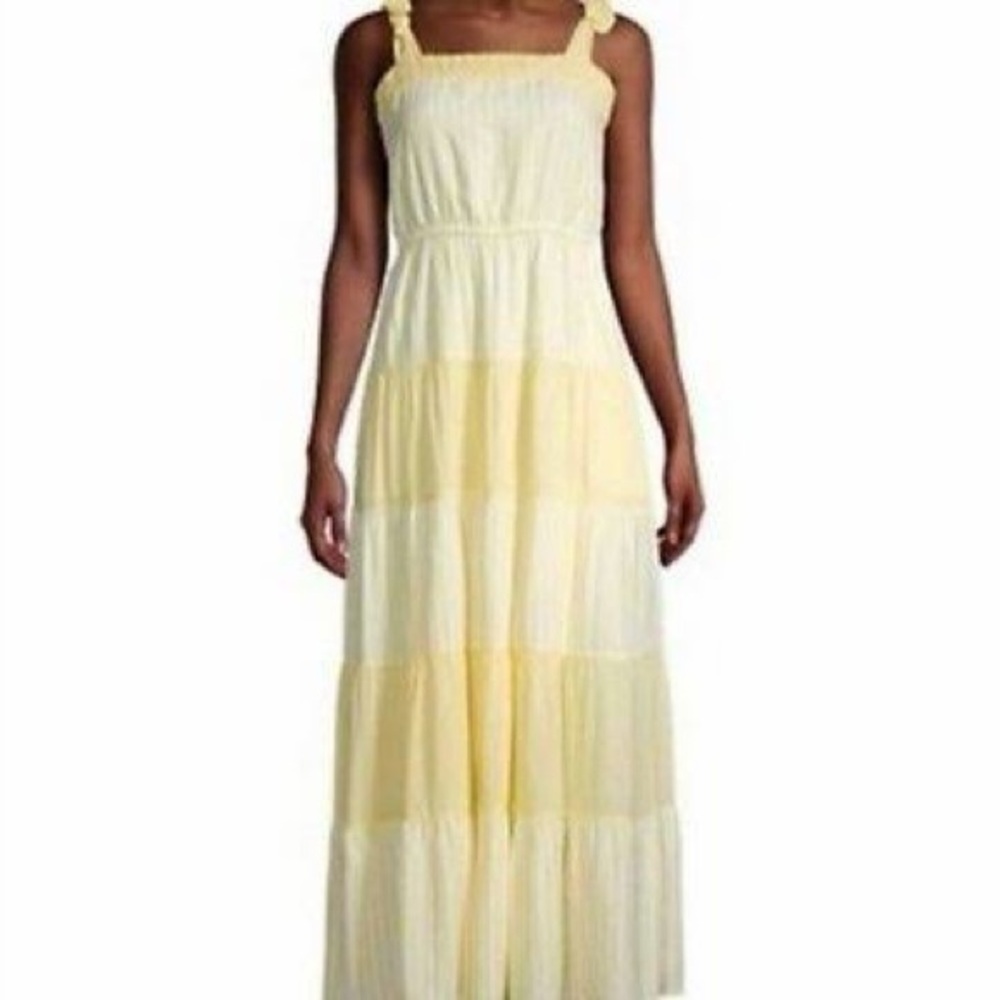 Gal Meets Glam Yellow and White Striped Maxi Dress